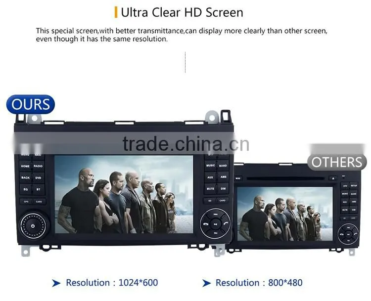 7 Inch High quality quickly double din search for contacts car gps dvd player for Benz A class W169 A150 A170