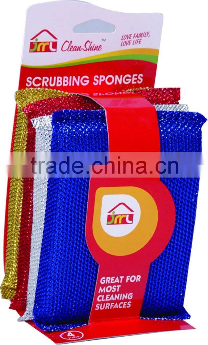 4 pack non scratch scourers,kitchen cleaning scourer
