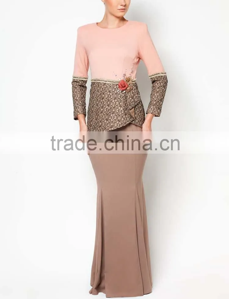 Printed appliqued excellent supplier made in china muslim dress
