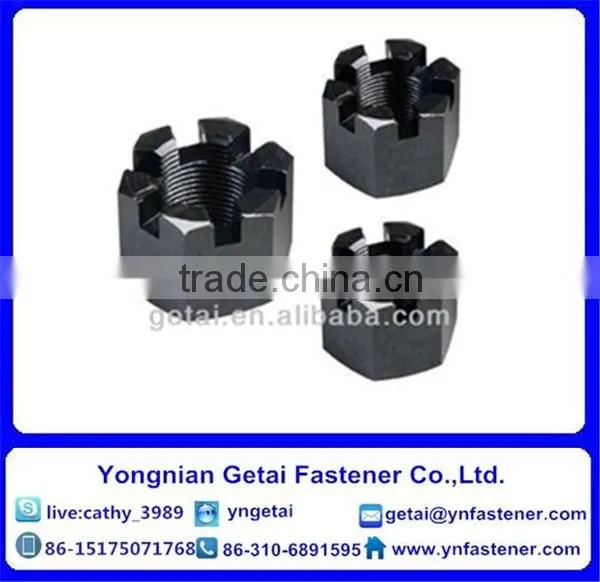 Carbon Steel DIN979 Hexagon Slotted and Castle Nuts Zinc Plated and Black