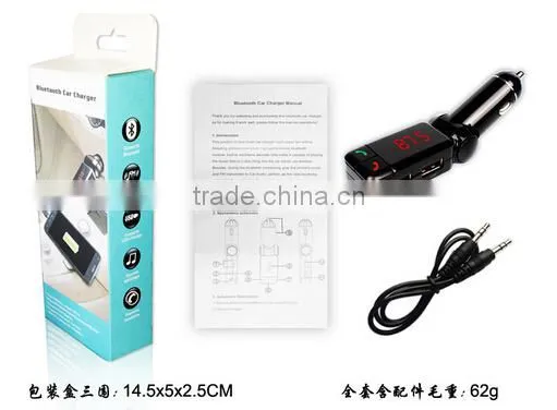 BC06 Wireless In-Car Bluetooth MP3 FM Transmitter with Charging Hands-Free