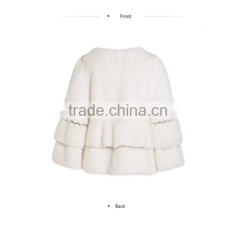 Wholesale white princess fur coat mink from China