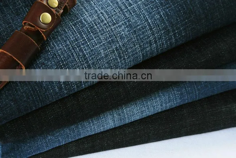 59" width flat finished Pure 100% Cotton Slub Denim Fabric 11.2 oz