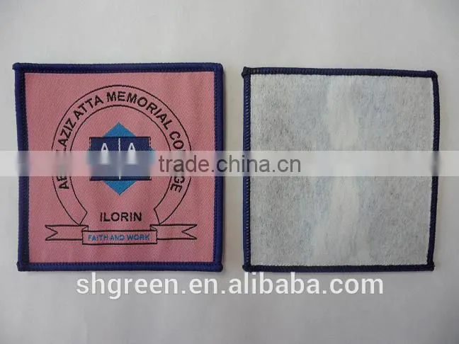 good making woven badge,woven patch for college student apparel