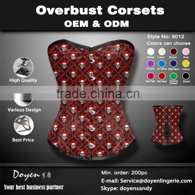2016 newest fashion cheap waist shaping corsets Printed waist training corset