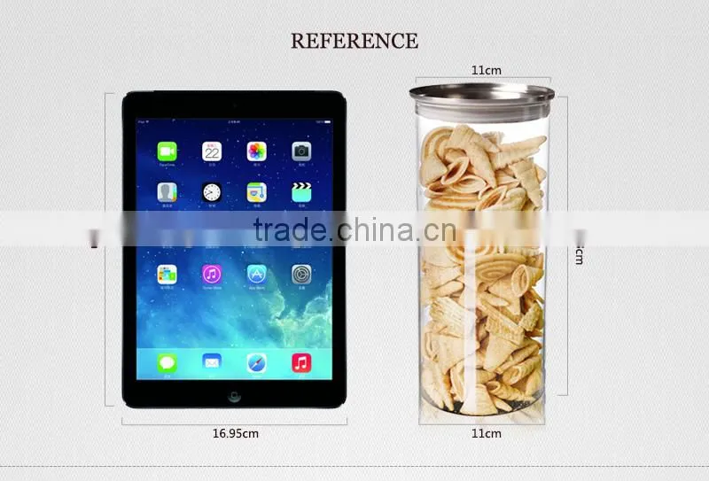 1300ml heat resistant glass storage jar with metal lid N6307