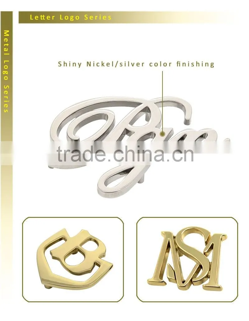 Rectangle Engraved Logo Gold Custom Metal Bag Label