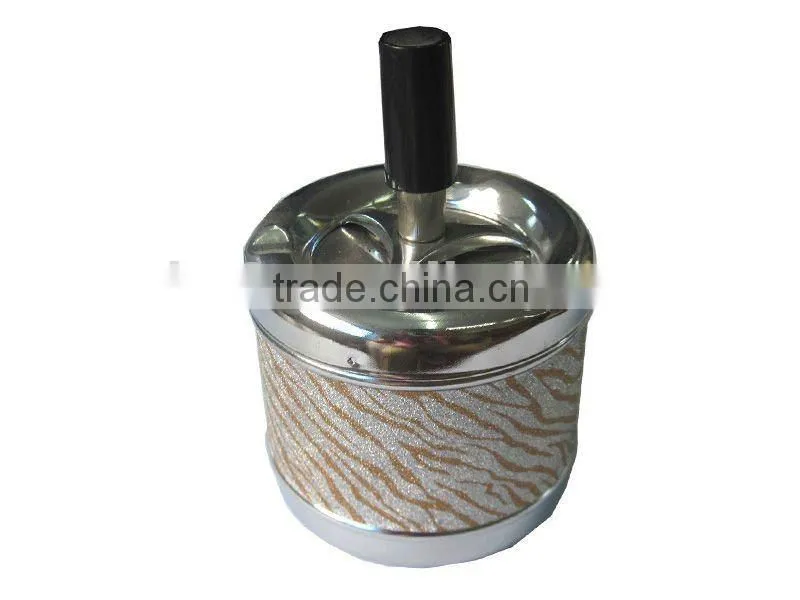 outdoor ashtray round metal ashtray, spin stainless steel ashtray