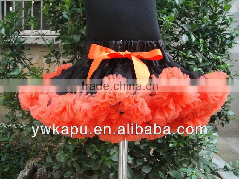 Romantic tutu fluffy tutu skirt with ribbon for kids satin tutus skirt