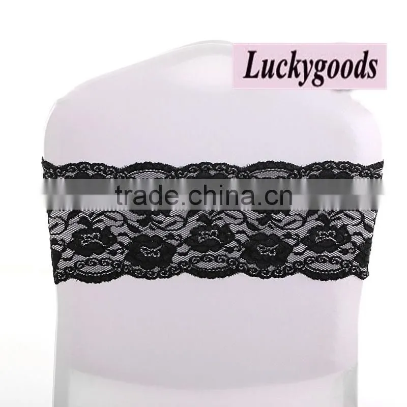 LGS029 popular design black lace chair sashes