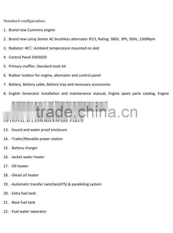 CAMDA Hot diesel generator engine 1250 KW diesel power plant container type