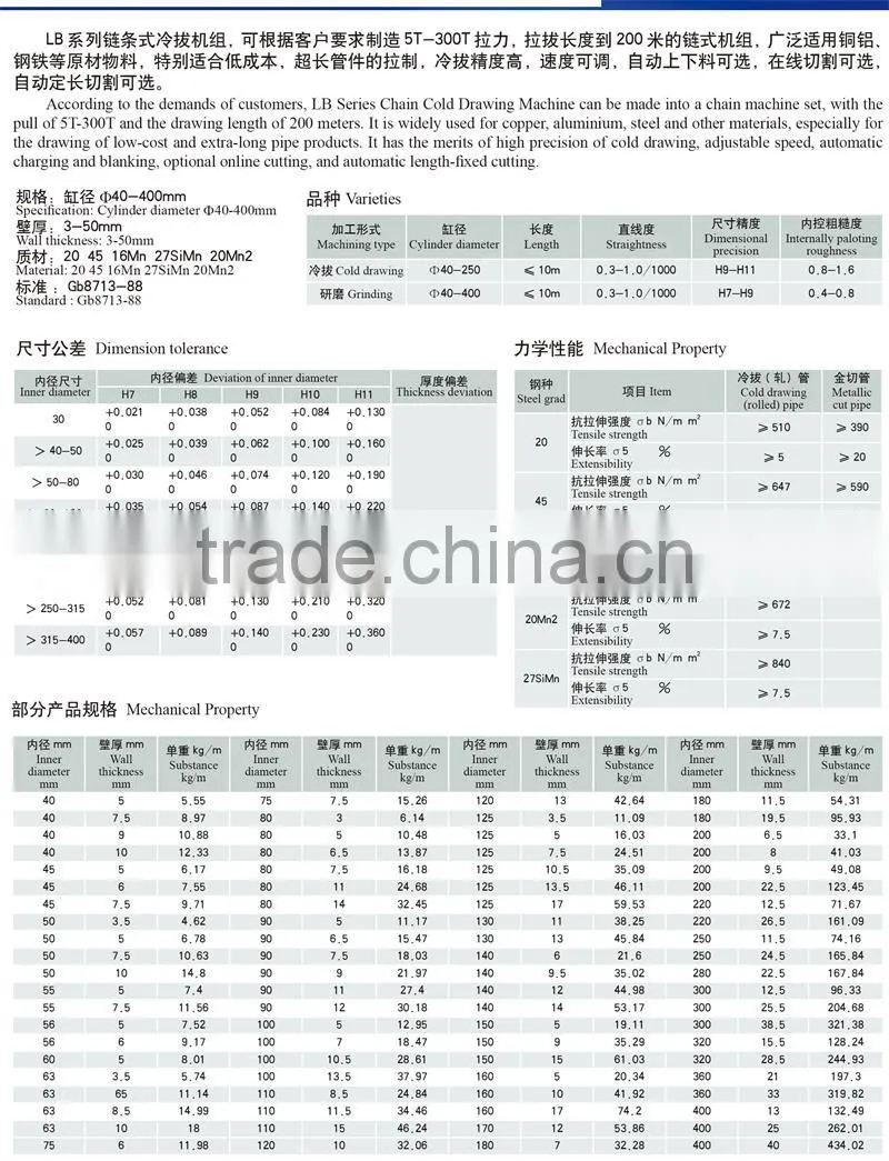 Skived and burnished tube/ honed tube for hydraulic cylinder
