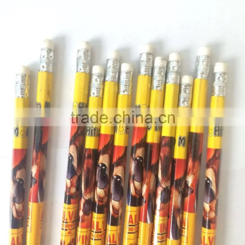 7" black lead hexgonal HB yellow pencil
