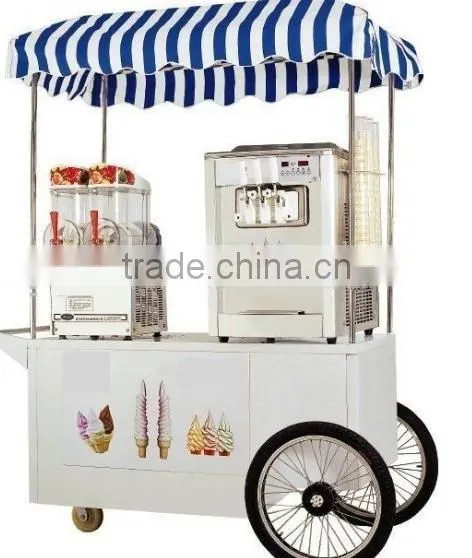 stainless steel hotel room or kitchen ice cream service cart