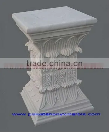 POLISHED ZIARAT WHITE MARBLE PEDESTALS