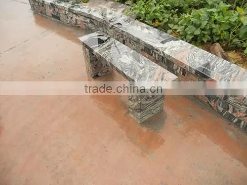 Chinese Juparana Multicolor Red Granite Outdoor Stone Chair