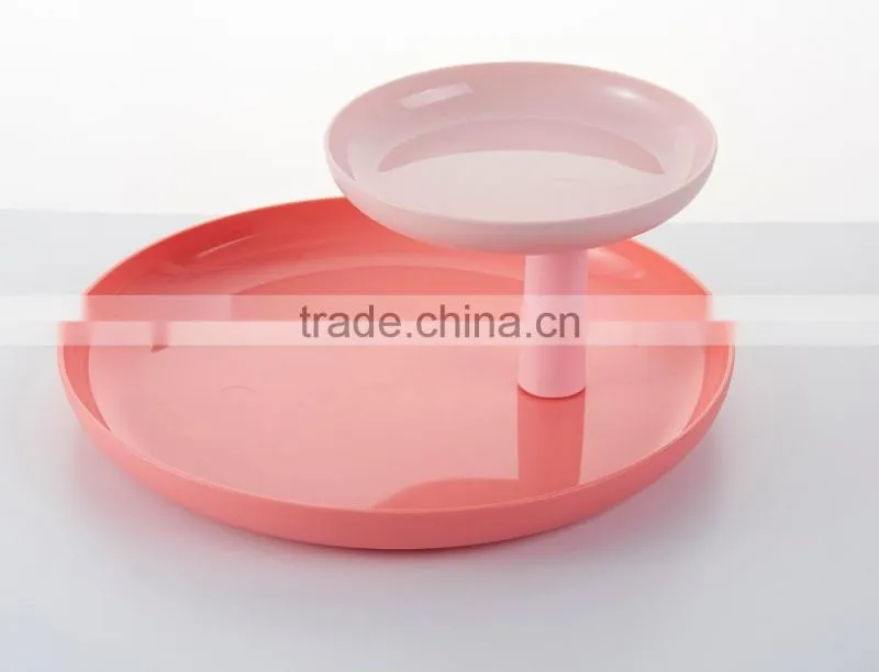 Plastic DIY Round Two Layer Fruit Tray