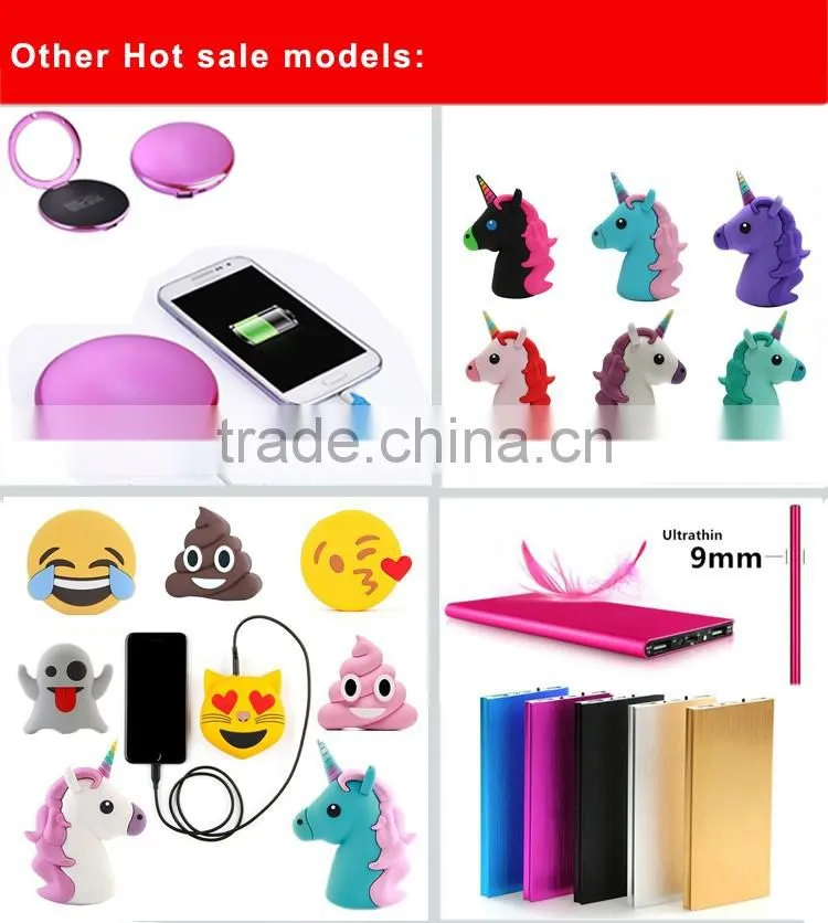 2017 mirror power bank 4000mAh polymer battery mobile phone charger for ladies