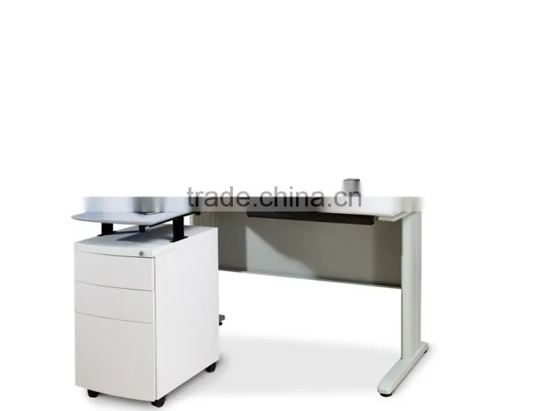 3 drawer up-down mobile pedestal with wooden top cabinets