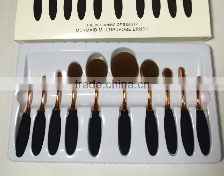 professional 10pcs makeup brush good quality makeup brush set toothbrush cosmetic brushes mermaid multipurpose brush
