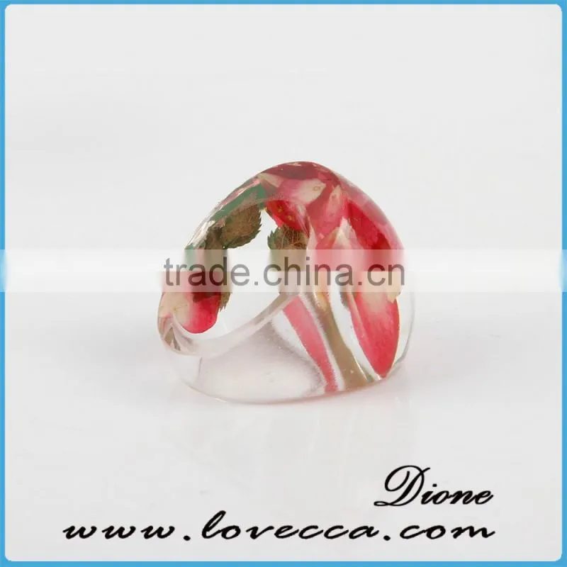 Hawaiian Preserved real flowers resin pressed flower ring
