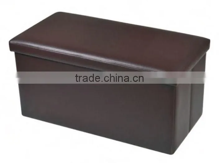 Faux Leather Folding Storage Ottoman Footrest Stool Shoe Bench Tea Table