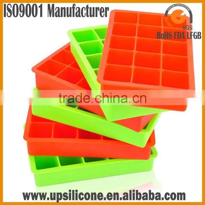 BPA Free Square Shaped large 15 cubes silicone ice tray