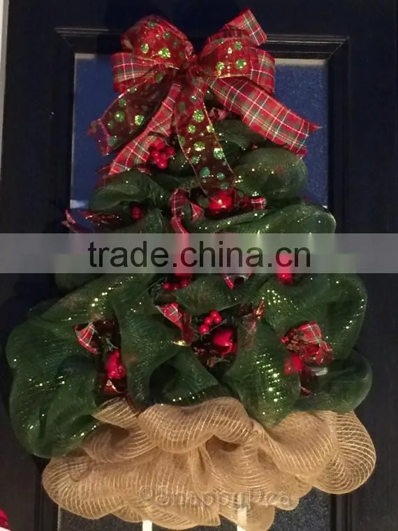 Deco Mesh Christmas Tree Wreath