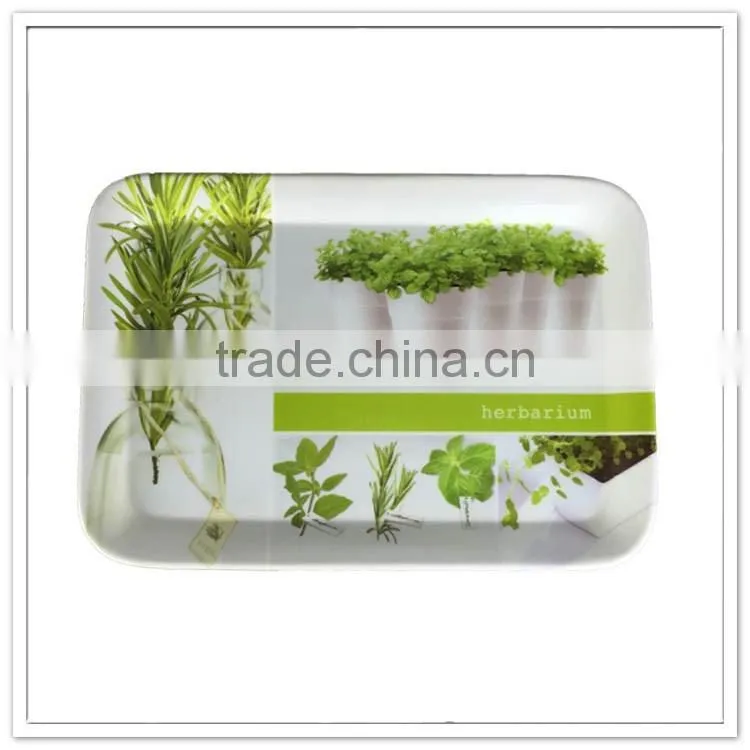 Blossom flower printed custom melamine tray for coffee / tea time