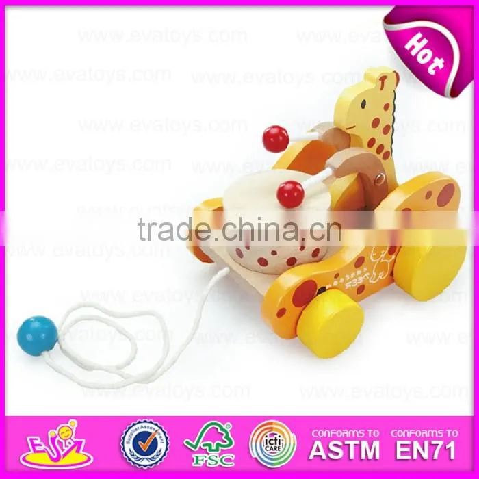 2016 wholesale funny pull and push wooden best toddler toys W05B138-S
