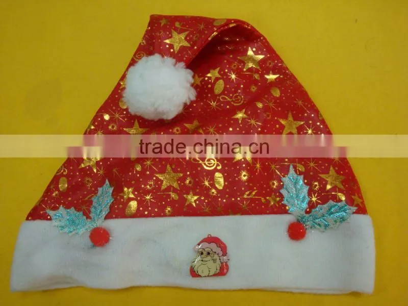 LED Light Christmas Hat Flashing Hat Santa Cap Christmas Decorations Five-star Electronic Lamp Cap star