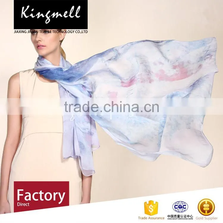 Custom Chinese supplier' digital printing silk chiffon women scarf shawl