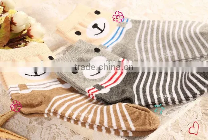 Teddy Bear striped socks for children