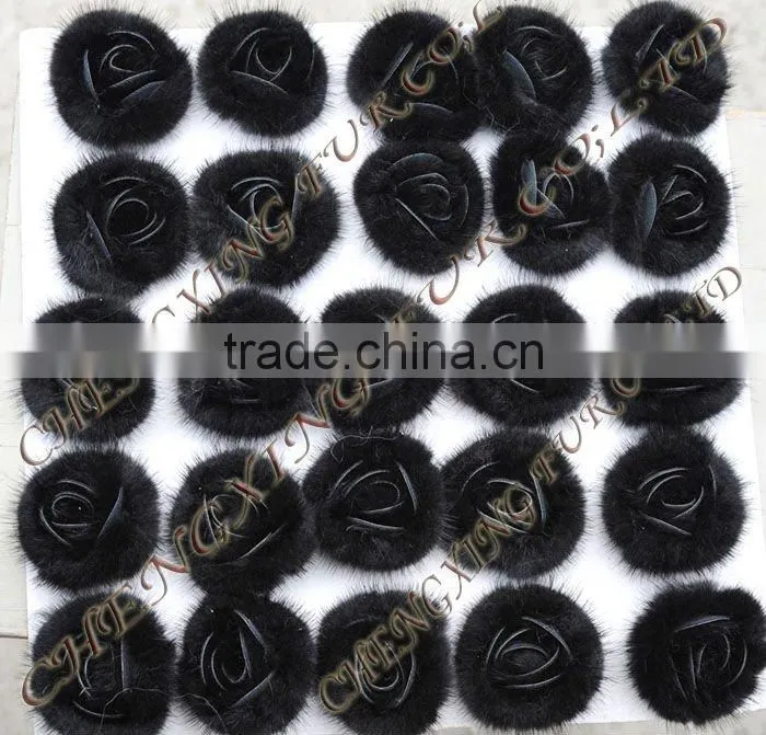 CX-A-25B Garment Decorated Ladies Genuine Mink Fur Fashion Brooch Pin
