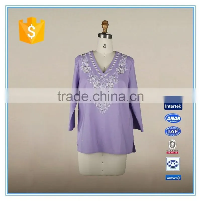 New Design Lady Latest Long Kurti Embroidered V-neck Designs Yada Clothing