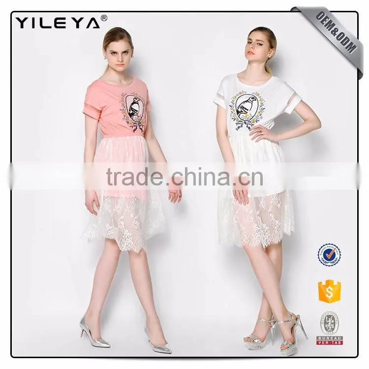 Elastic Waist Floral-Printing Sexy Knee Length Dresses