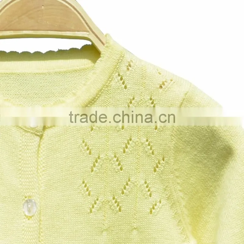 Wholesale Long sleeves Round Neck High Quality Girl Sweater Cardigan