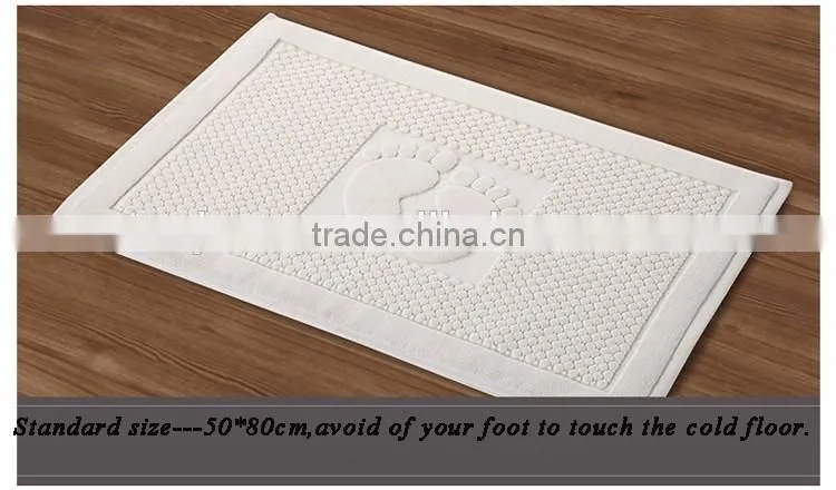 Non slip shower mat cotton fabric bath mat customized