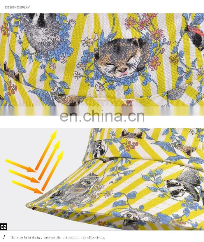 Custom cotton bucket hat printed plain bucket hat