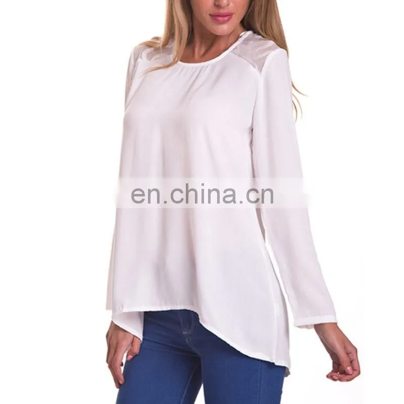 Plus size blouse fashion lace blouse for fat