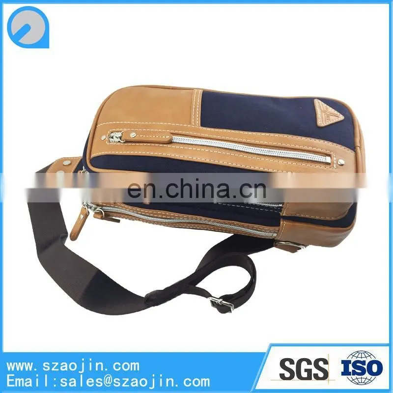 factory adjustable leather cross body bag for cycling