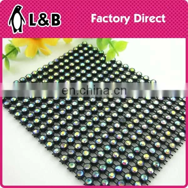 New arrival fashion plastic crystal AB rhinestone mesh