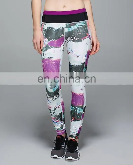 Yihao 2015 Women new design printed Speed Tight leggings sportswear yoga wholesale dance workout printed leggings