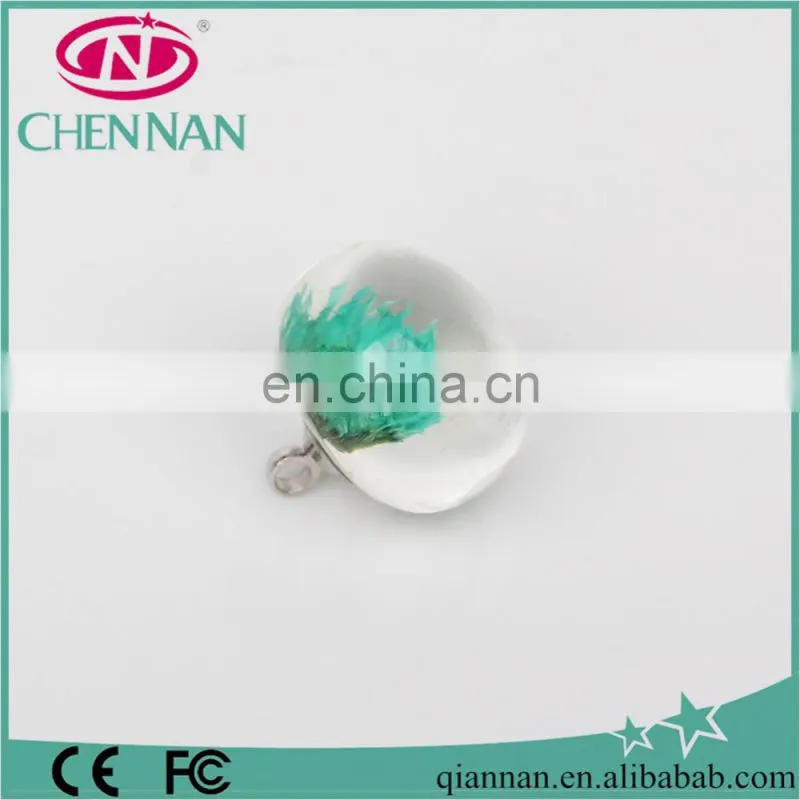 10*12 MM charm color smooth crystal ball pendant silver jewelry accessories for birthday gift