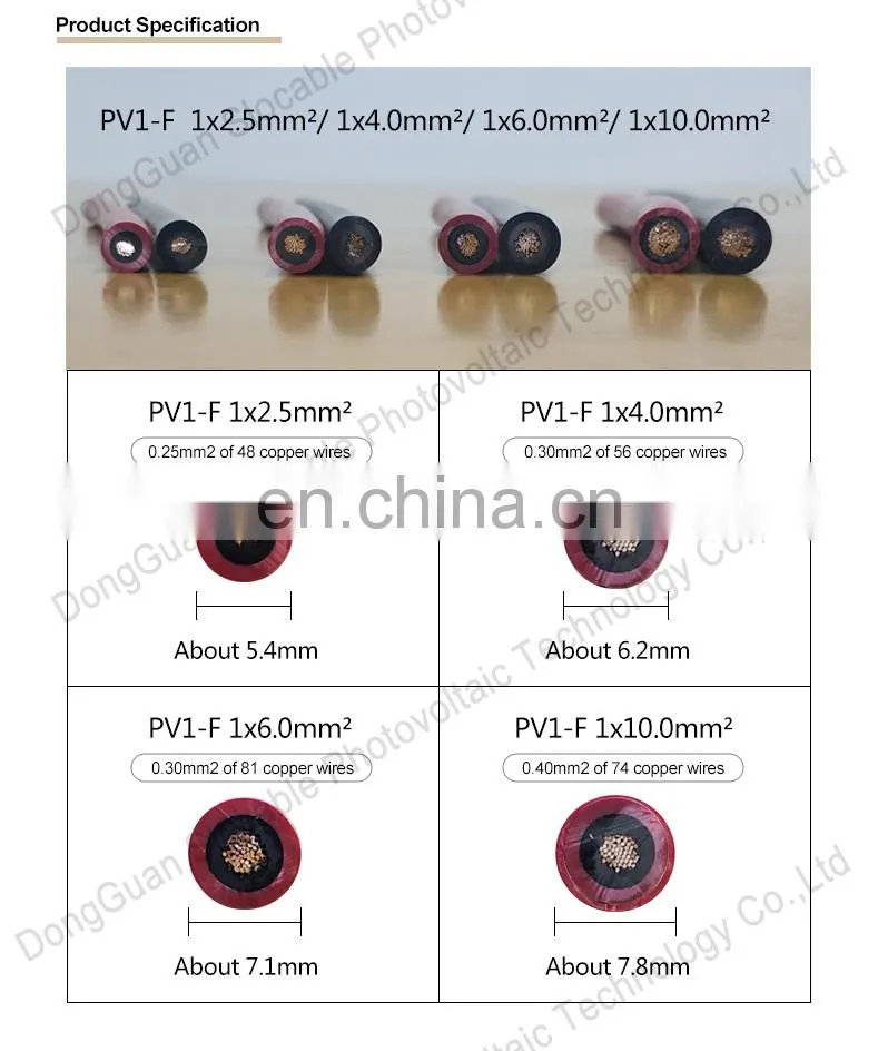 TUV waterproof UV resistance XLPE double insulation 4mm 12AWG PV cable solar