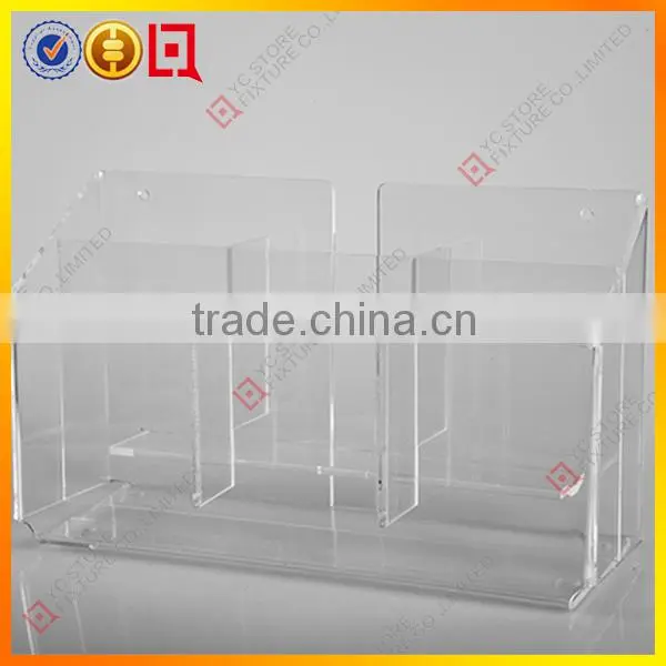 Wall mounted acrylic brochure holder, magazine holder