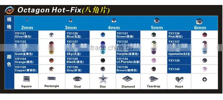 C0916 China manufacturer hotfix octagon wholesale ,wholesale hot fix octagon,hotfix wholesale octagon