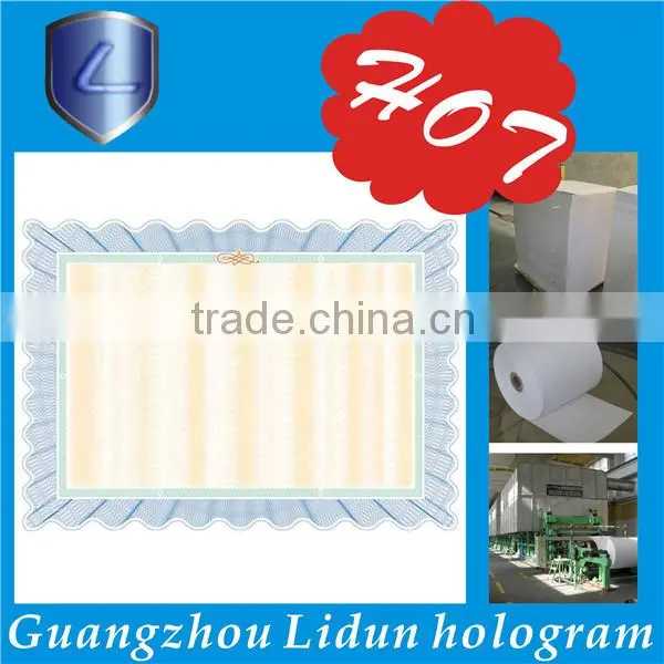 Security thread watermark paper & cotton fiber paper