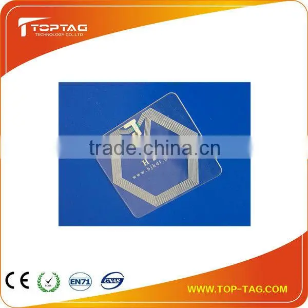 popular promotional rfid transparent card, smart plastic/PVC card