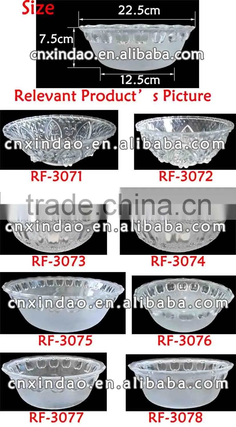 Daily Used Personalized Clear Round Decorative Glass Fruit Bowl for Children